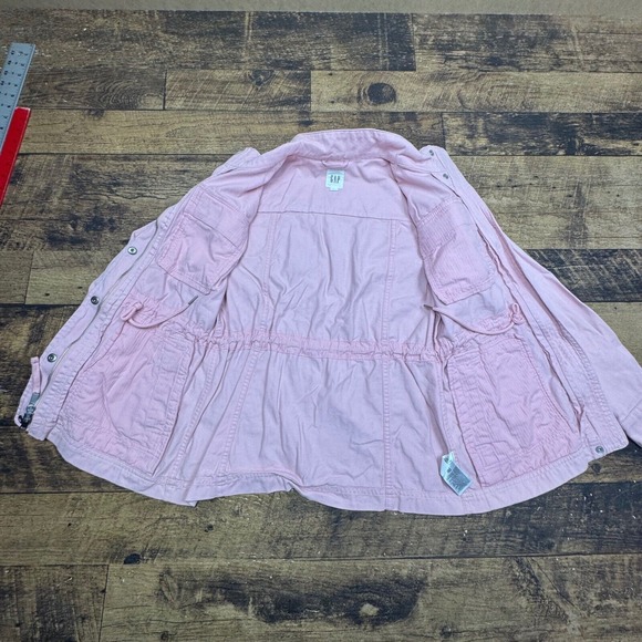 GAP Utility Jacket Lightweight Drawstring Waist Pink Coat Women's XS - Picture 8 of 10